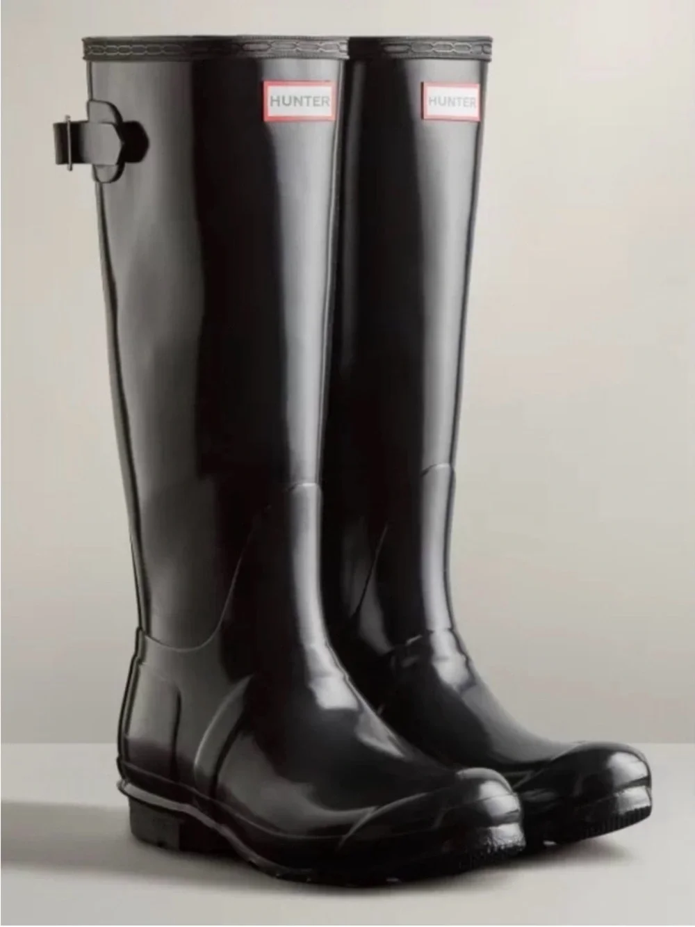 Hunter Women's Gloss Black Tall Rain Boots